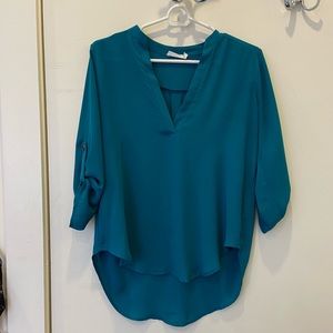 Turquoise Lush 3/4 Sleeve Blouse